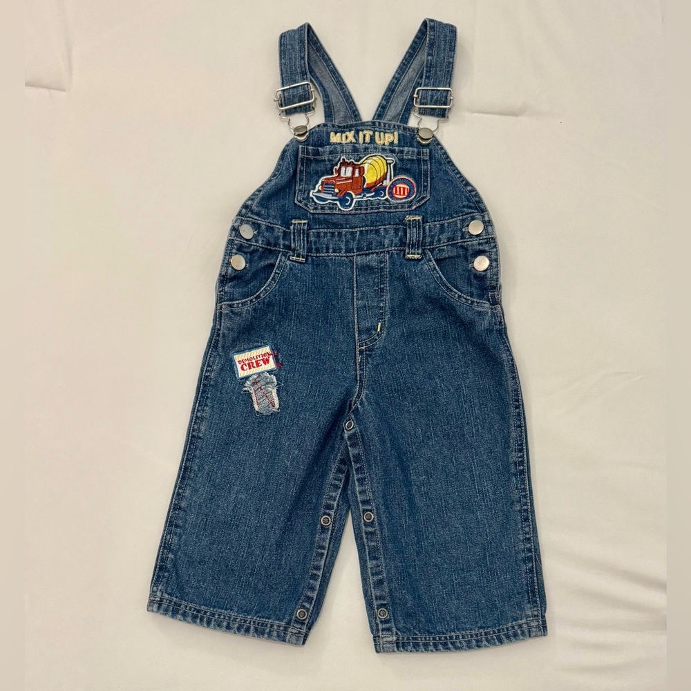 Vintage Construction Truck Overalls Size 18 Months